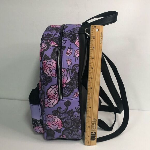 kuromi roses lace mini backpack purple sanrio zippered front pocket adju… - Picture 4 of 6